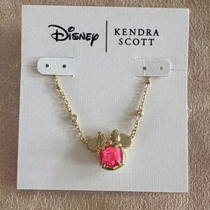 Kendra Scott Gold Minnie Necklace with Hot Pink Stone